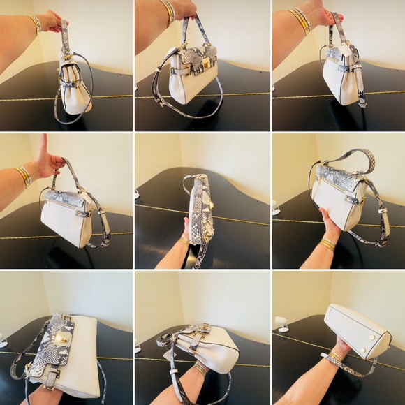 NWT RARE Luxury Authentic Michael Kors Astrid Python Embossed Leather Bag - Picture 16 of 17